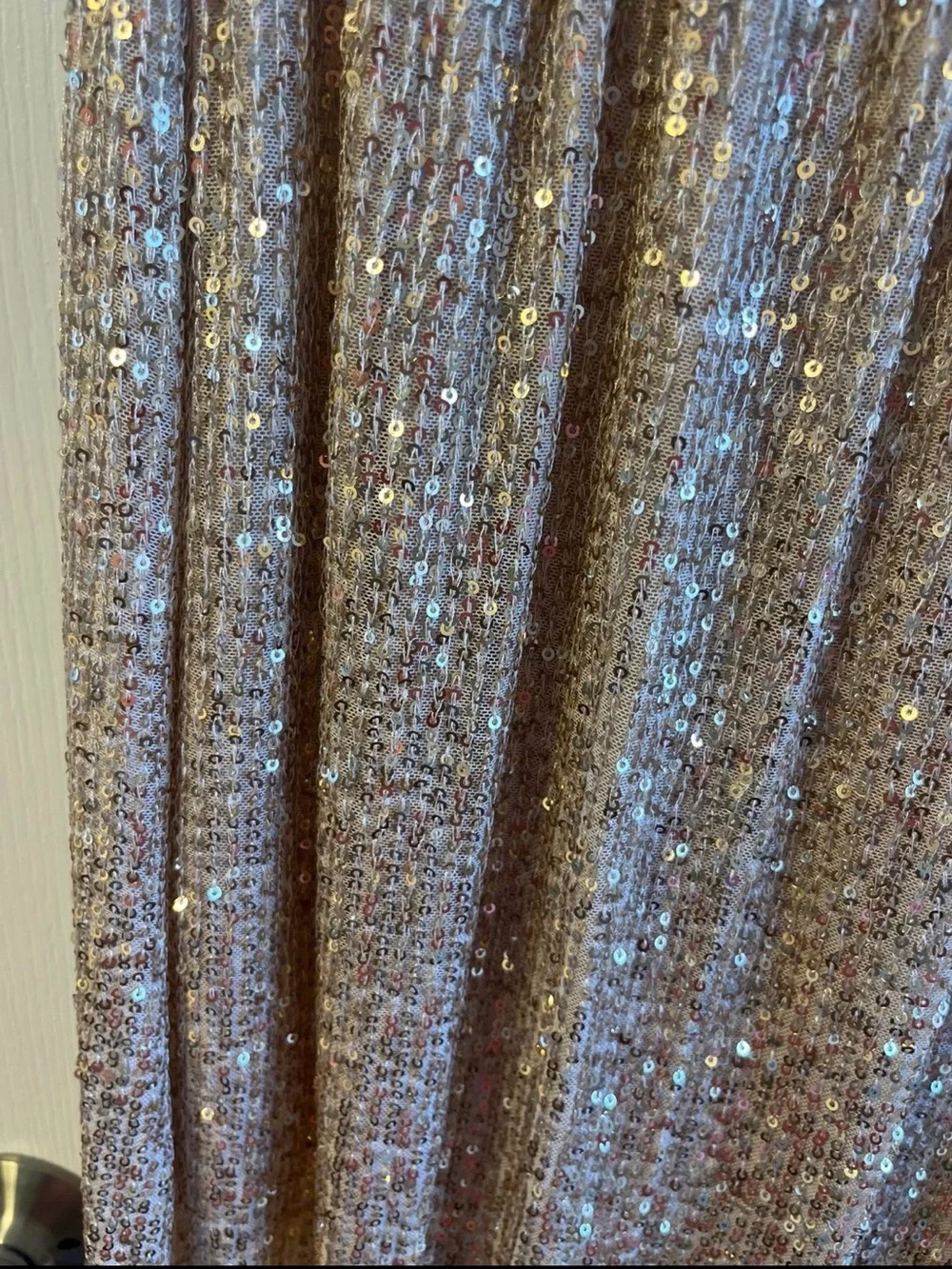 Gorgeous Gold floor length sequined skirr partially lined, slightly stretch! XL